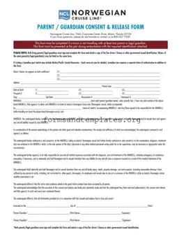 Printable NCL Parental Consent Template
