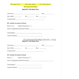 Printable Negative Hiv Test Template