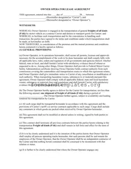 Printable Owner Operator Lease Agreement Template