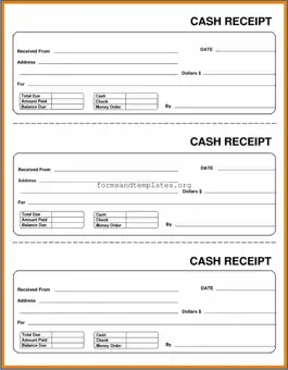 Printable Cash Receipt Template