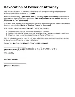 Attorney-Verified Revocation of Power of Attorney Template
