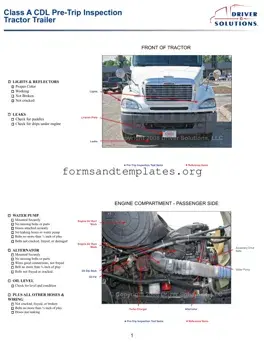Printable Pre Trip Inspection Checklist Template