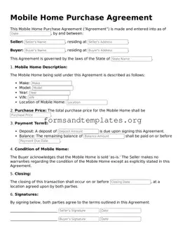 Attorney-Verified Mobile Home Purchase Agreement Template