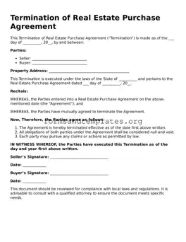 Attorney-Verified Termination of Real Estate Purchase Agreement Template