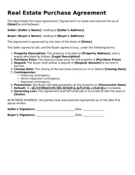Attorney-Verified Real Estate Purchase Agreement Template