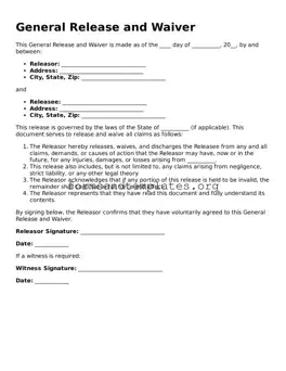 Attorney-Verified General Release and Waiver Template