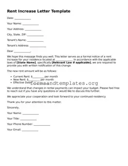 Attorney-Verified Rent Increase Letter Template