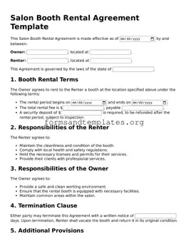 Attorney-Verified Salon Booth Rental Agreement Template