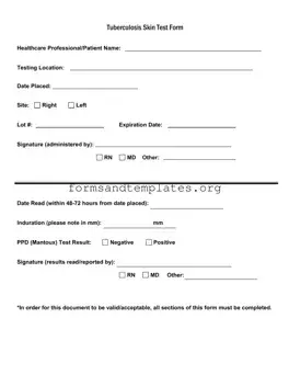 Printable Tb Test Template