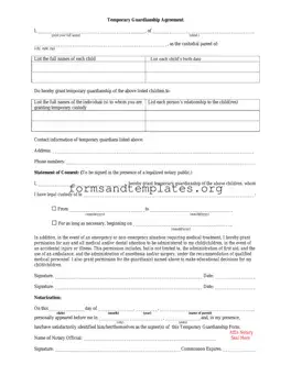 Printable Temporary Custody Template