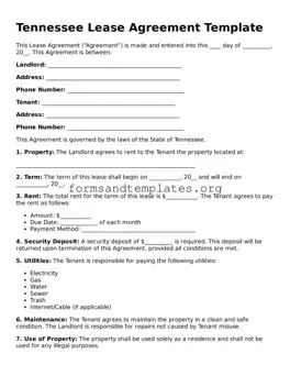 Lease Agreement Template for the State of Tennessee