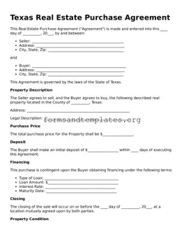 Real Estate Purchase Agreement Template for the State of Texas