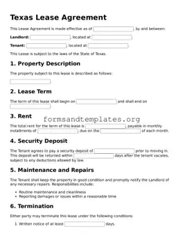 Lease Agreement Template for the State of Texas