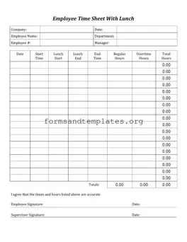 Printable Time Card Template