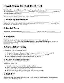Attorney-Verified Short-Term Rental Contract Template