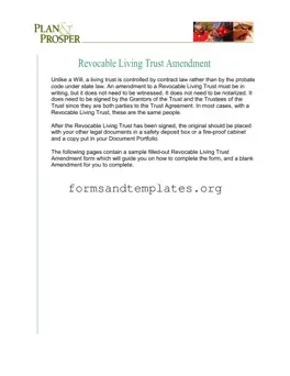 Printable Trust Amendment Template