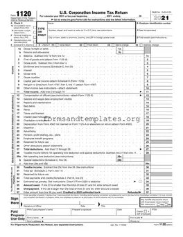 Printable IRS 1120 Template