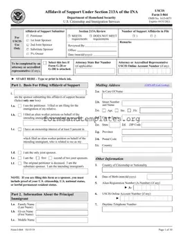 Printable USCIS I-864 Template
