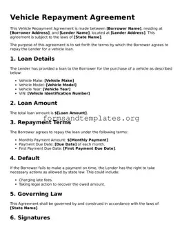 Attorney-Verified Vehicle Repayment Agreement Template
