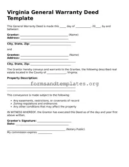 Deed Template for the State of Virginia