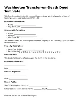 Transfer-on-Death Deed Template for the State of Washington