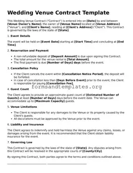 Attorney-Verified Wedding Venue Contract Template