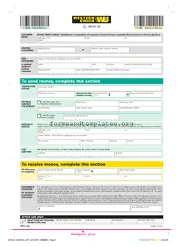 Printable Western Union Template