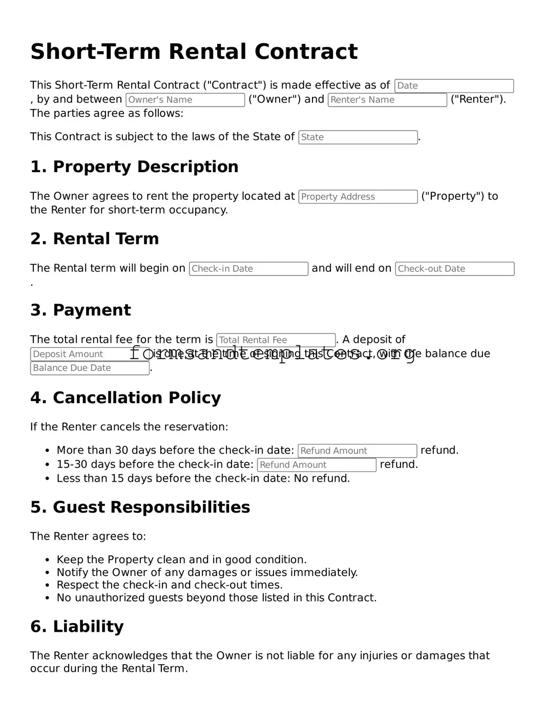 Attorney-Verified Short-Term Rental Contract Template