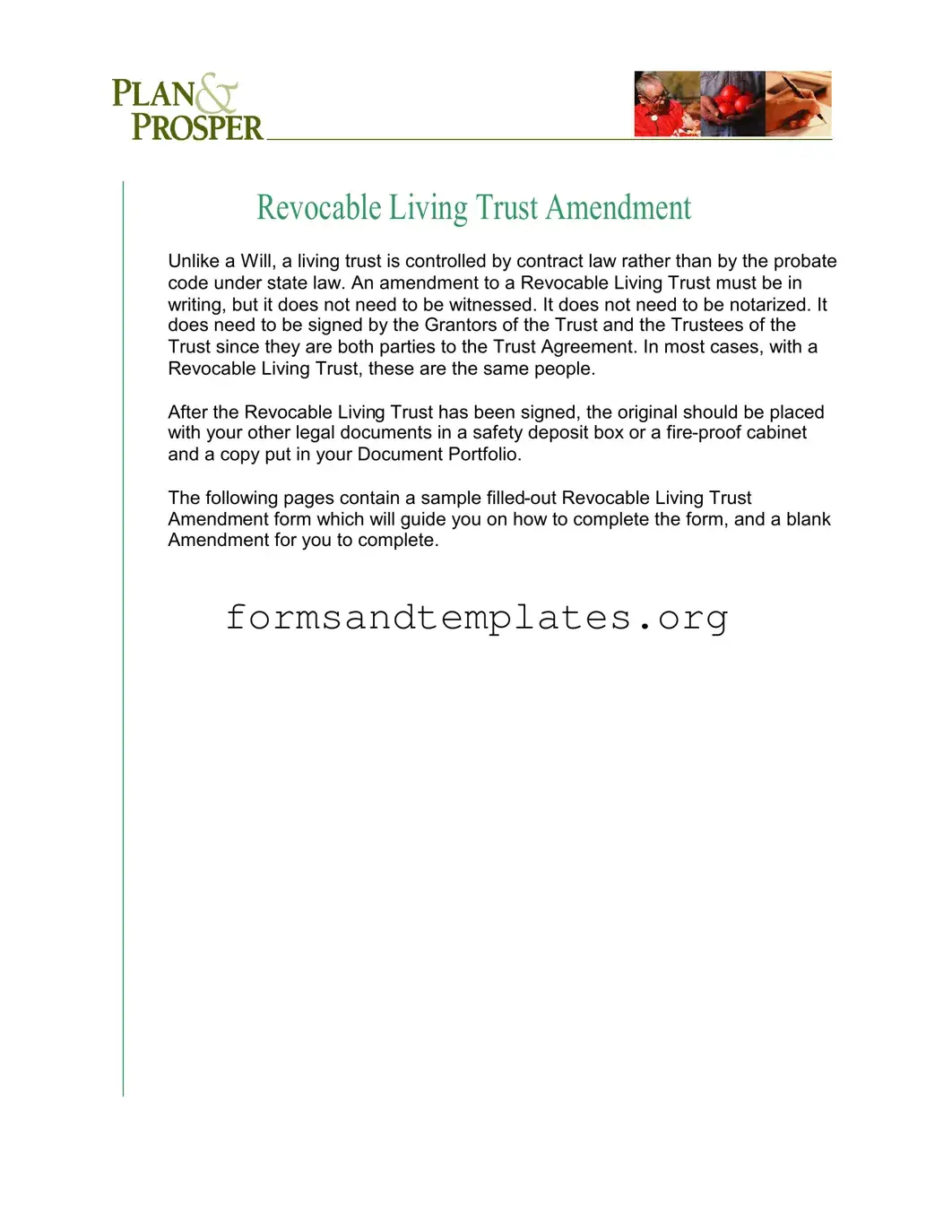 Printable Trust Amendment Template